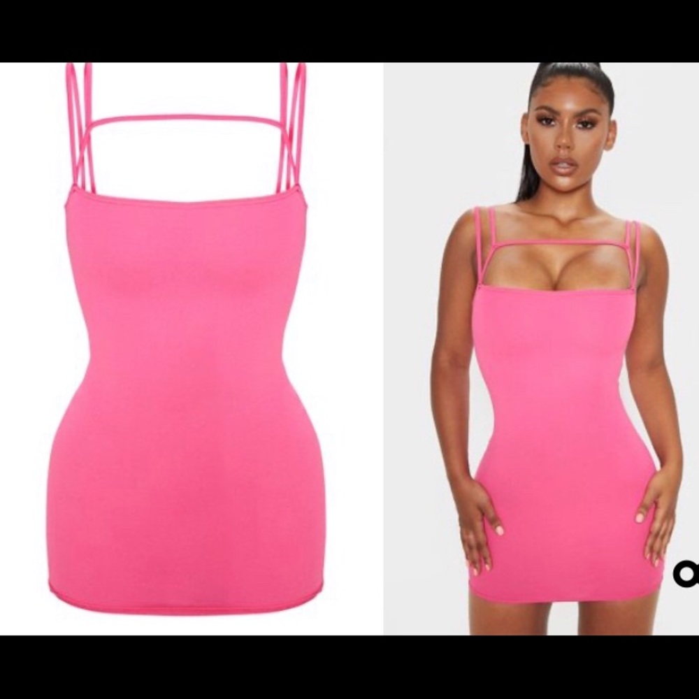 Pink mini strappy dress